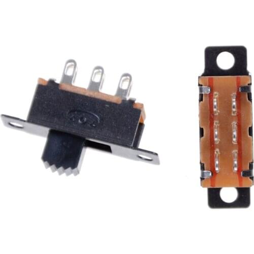 High Quality 2 Position DPDT 2P2T Panel Mount Vertical Slide Switch 6 Pin 0.5A 50V DC 10 Pcs