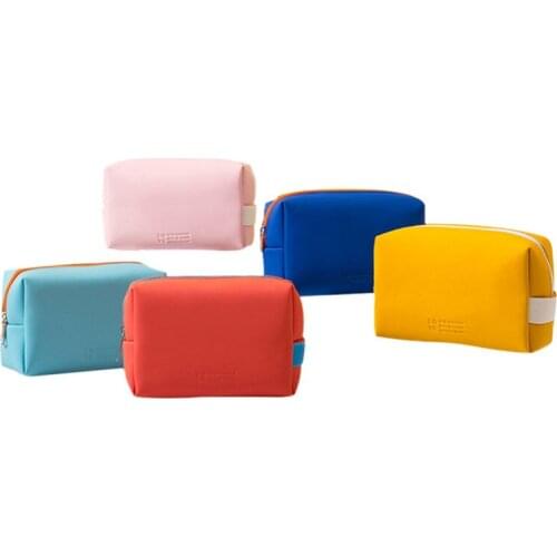 Women Girls Toiletry Bag Women Multi-Functional Candy Color Makeup Bag for Travel Work Party Portable PU Leather Cosmetic Bag