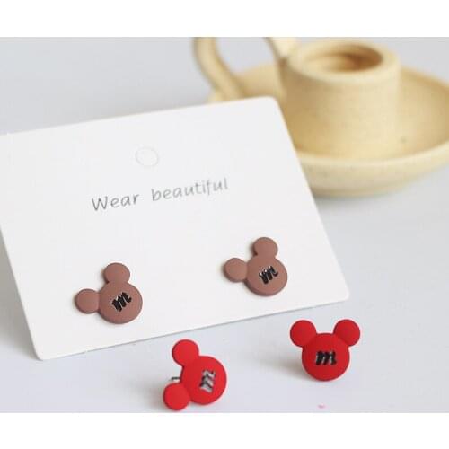 Cute Anime Stud Earrings For Women Lovely 2021 New Cartoon Bear Jewelry Halloween Birthday Party Gifts Accessories Wholesale
