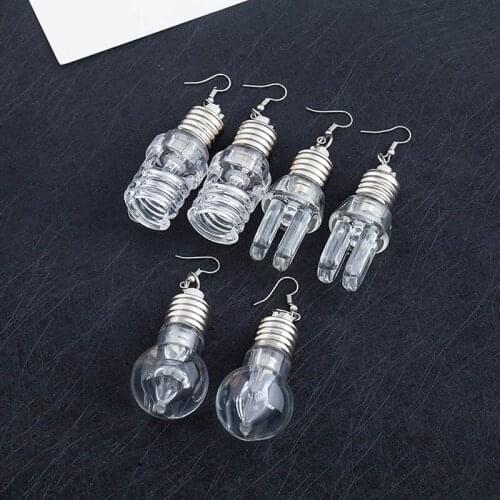 2019 Unique Design Colorful Light Bulbs Drop Earrings for Women Fashion Luminous Dangle Brincos Fun Friends Gifts Party Jewelry