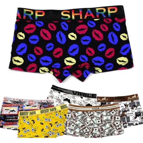 Women Boyshorts Cartoon Printing Ice Silk Underpant FTM Trans Tomboy Les Panties Female Boxer Briefs Multi-styled