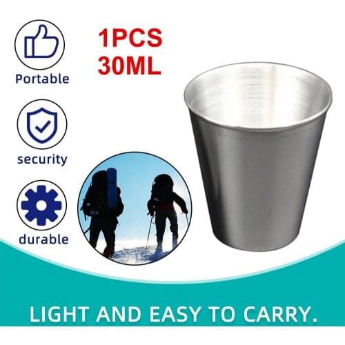 30ML Compact Size 1PCS Stainless Steel Cover Mug Camping Cups Mug Drinking Coffee Tea Beer for Outdoor Travel