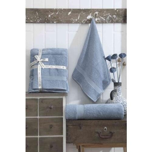 100% Cotton 1 Bath Towel 1 Hand Towel Set Super Soft Fluffy Absoerbent Fleece Solid Color Hand Cleaning Bathroom Absorption