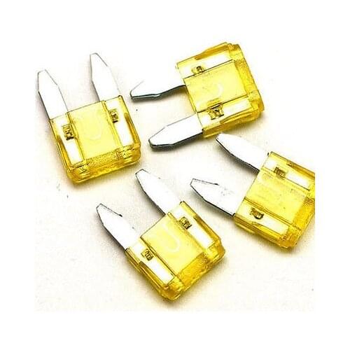 100PCS Small 20A Yellow Coded Blade Fuse Assorted Car Fuse for Auto Cars&Trucks
