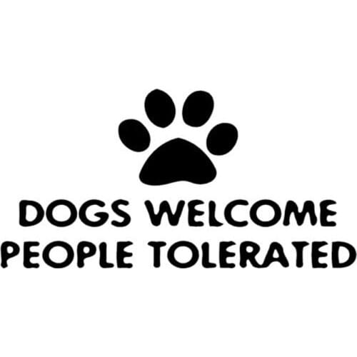 15cm*7.5cm Personalized Animal Dogs Welcome Peole Tolerated Cute Fashion Claws Car Stickers C5-0360