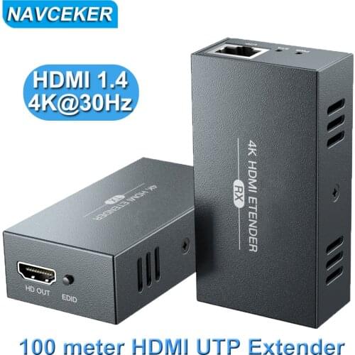 2021 HDMI Extender with Loop Out 4K 1080P HDMI Extender 100m No Loss RJ45 to HDMI Extender Transmitter Receiver over Cat5e/Cat6