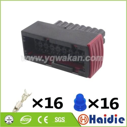 Free shipping 2sets 16pin auto housing plug wire harness cable female waterproof connector 1-965427-1
