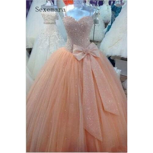 Free shipping Tulle Quinceanera prom gown 2020 Real Image Spaghetti Sequins Bow evening Party Gowns Mother of the Bride Dresses