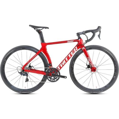 TWITTER THUNDER Carbon Road Bike 700C Bicycle 22 Speed Road Bike for Hydraulic Disc Brake with no tax free shipping