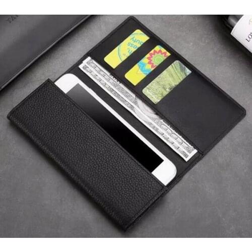 Wallet Genuine Cow Leather Case Pouch For Huawei Honor Magic 2,enjoy 9,p Smart (2019),nova 4,oneplus 6t Mclaren,zte Nubia X