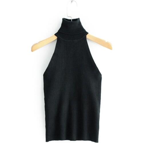 Halter Turtleneck Stretch Elastic Sweater Off-the-Shoulder Slim Sexy Women Bandage Crop Top Streetwear Feminine Knitwear