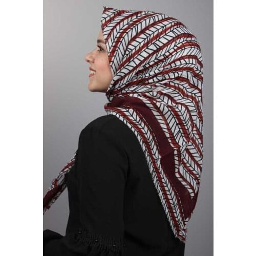 ERBİL PATTERNED LINEN FLAMLI SCARF-DESEN-02-AVAILABLE in