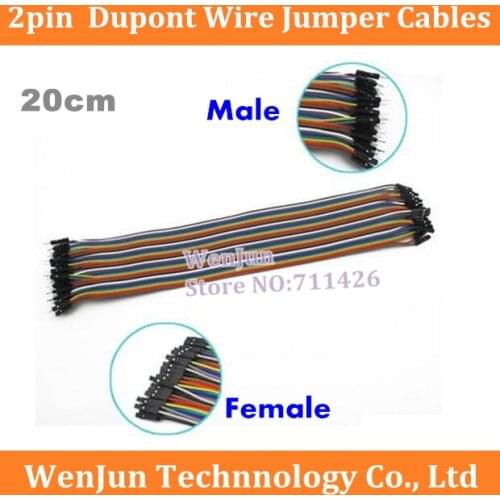 Hot Sale 50*40pcs 20cm 2.54MM Male to Female for Dupont Wire Jump Jumper Cables Shield