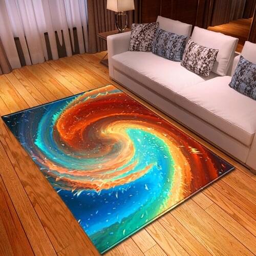 Flannel Nordic Home Large Size Carpets for Living Room Bedroom Area Rugs Dream Galaxy Space 3D Printing Carpet Coffee Table Mats