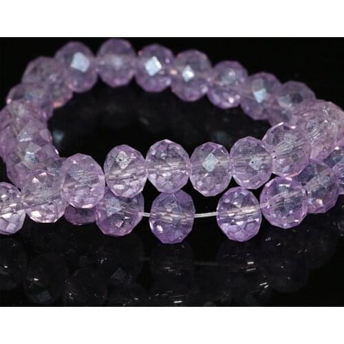 Beautiful purple crystal glass AB color 3x4mm 4x6mm 5x8mm 8x10mm unique rondelle faceted spacers beads accessories 15 inch B718