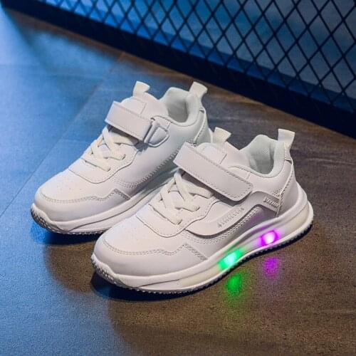 Kids sneakers boys girls trainers Children leather shoes white black PU Casual Shoes fashion Flat sole students breathable shoes