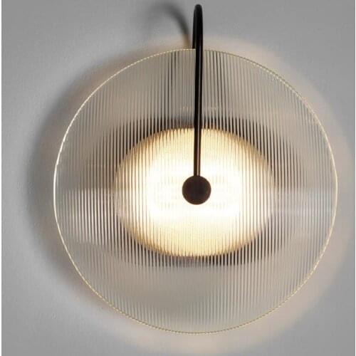 Circular Glass Led Wall Lamp Corridor Aisle Wall Light Bedroom Parlor Wall Sconce Luminaire Home Lighting Fixtures Loft Deco