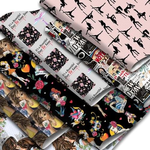 Movie Film Characters Printed Synthetic Leather Fabric Faux Leather Sheets 20x33cm for DIY Earrings Hair Bows Handbags Pouches