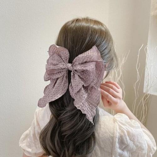 Korean Style Cute Big Butterfly Clips Hair Bows Clips Sweet Spring Accessories Vintage Luxury Hair Barrettes For JK Anime Girls