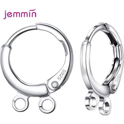 New Arrival 10PCS/lot 925 Sterling Silver Clip On Earrings for Women Hoop Huggie Earrings with ring DIY Earring Finding