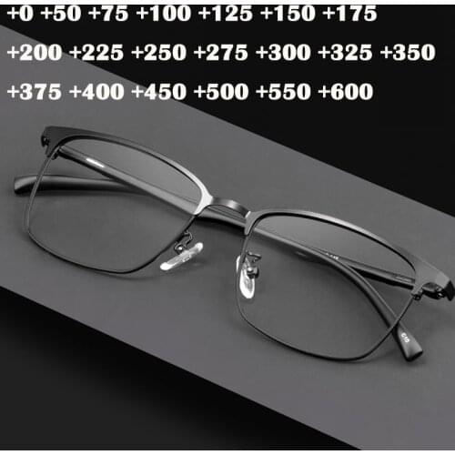 Retro Optical Reading Glasses Men Women Ultralight CR39 Lens Alloy Rim Glasses Fashion Exquisite Hyperopia Glasses +0 125 175