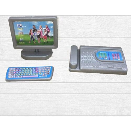 One Set Dollhouse Miniature Modern Computer Furniture For Doll Children Toy Furniture for Doll House Accessories