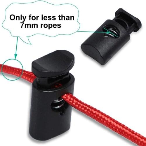 100 Pcs Plastic Cord Spring Locks Stoppers Clothes Pants Rope Toggles End DIY Crafting Accessories