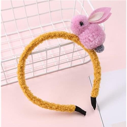Little Girls Cute Rabbit Hairband Headband Wool Cotton Hair Headband Girls Hair Accessories Princess Head Band Solid Hair Hoop
