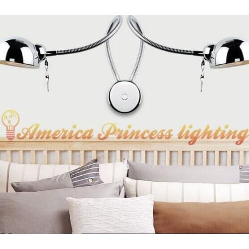 Free shipping with switch bedside lamp bedroom bathroom mirror front lamps 2 head , material: iron, E27, AC110-240V