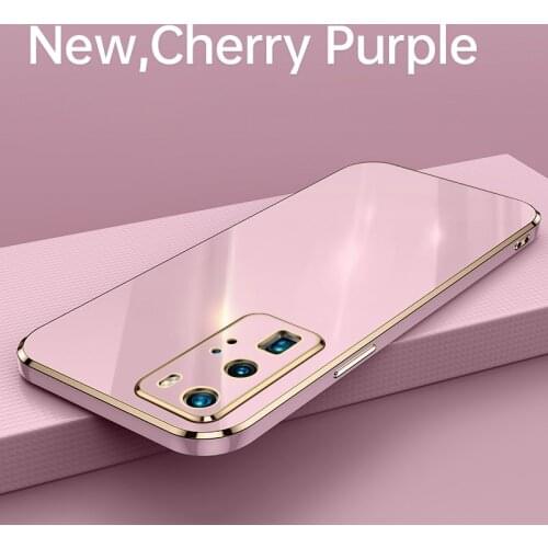 Luxury Cute Square Plating Silicone Phone Case For Huawei P40 P30 P20 Lite Mate 40 30 20 Pro Ultra-thin Lens Protection Cover