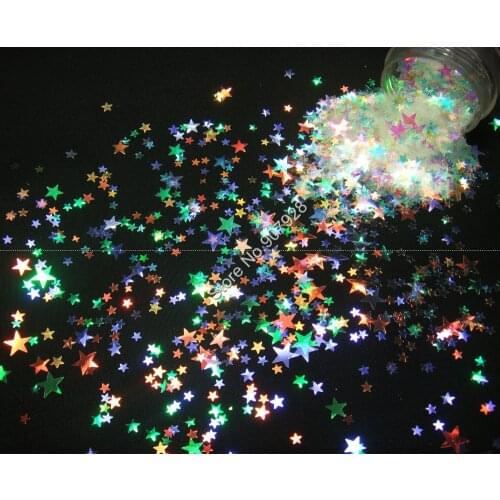 Mixed White with Purple red-Gold Green Light Colorful Specular Luster Glitter Star Shape for Nail Glitter Craft Art Decoration