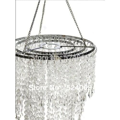 Wedding Chandelier, 3 Tiers Strands, 23cm(9")W *30cm(12") Tall , With Lamp Holder & Electric Cord, Free Ship, Wedding Decoration