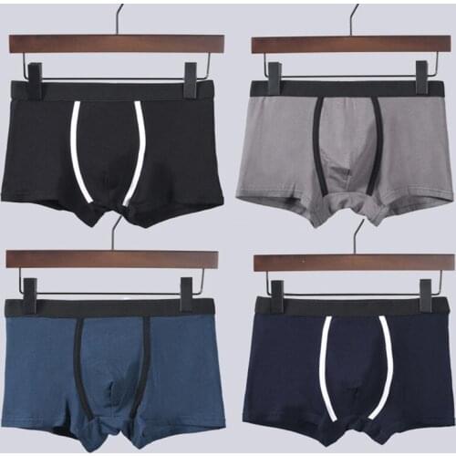 4Pcs/Lot Cotton Male Panties Flexible Mens Underwear Boxers Breathable Man Solid Underpants Comfortable Men Shorts Lingerie