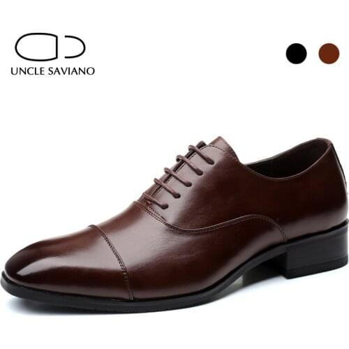 Uncle Saviano Oxford Dress Wedding Fashion Shoes for Men Formal Genuine Leather Business Handmade Designer Best Men Shoes
