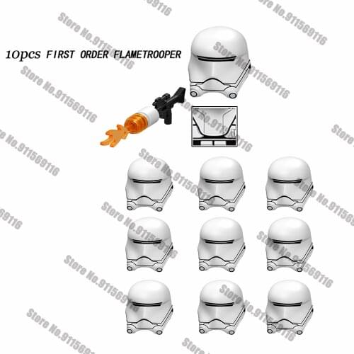 10PCS First Order Sith Flametroopers Building Blocks Bricks Star Action Figure Wars Toys Kids