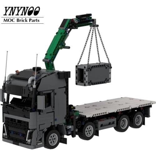 1535PCS Technical Crane Trucks Engineering Container Tractor Unit MOC Building Blocks Vehicle Car Bricks Educational DIY Toys