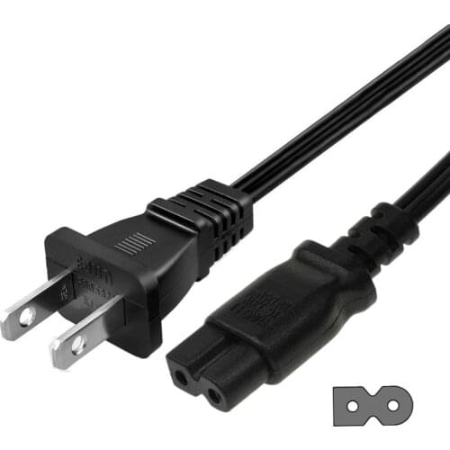 2 Prong Polarized-Power-Cord for Vizio-LED-TV Smart-HDTV E-M-Series and Others 2 Slot Adapter-AC-Wall-Cable: IEC-60320 IEC320 C7