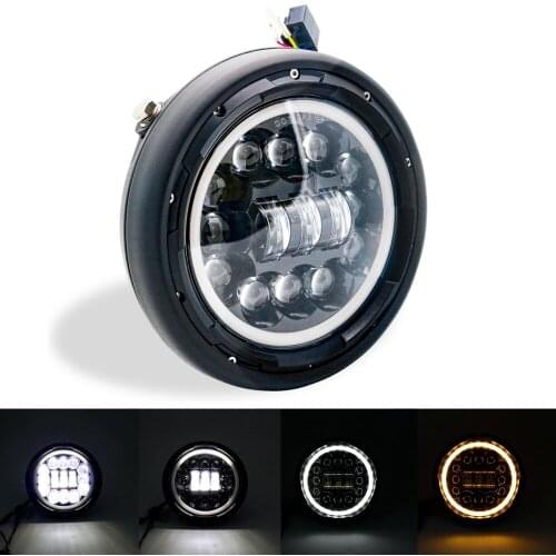 7.5 inch Universal Cafe Racer Round Motorcycle LED Head lamp Headlamp Distance Light Refit 7.5" Motorcycle