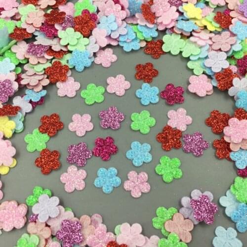 DIY 1000pcs Mini flower Mixed Cherry Felt Appliques Cardmaking crafts 13mm