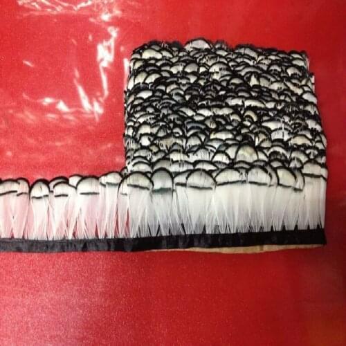 Free Shipping 2Yard/lot Beautiful 2-3inches/5-8cm Natural White Pheasant Feathers Ribbon Trims For Your Craft