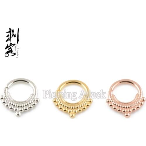 Free Shipping Wholesale Tribal Unique Adjustable Real Septum Piercing 16G Nose Ring Stud Ring Piercing Jewelry Septum Clicker