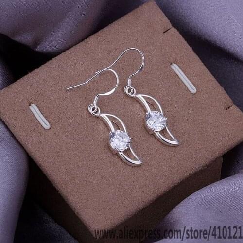 E246 Hot Sale High Quality Silver Clolor Jewelry,Wholesale Jewelry Elegant Charms Fashion Inlaid Stone Banana Shaped /dmram