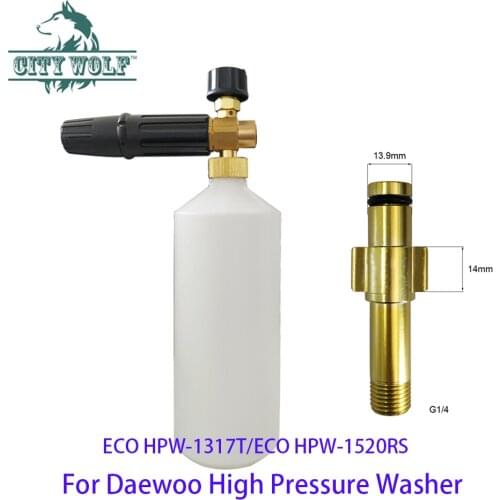 City wolf Foam Nozzle Snow Foam Lance Foam Bottle Sprayer for Daewoo ECO HPW-1317T ECO HPW-1520RS high pressure car washer
