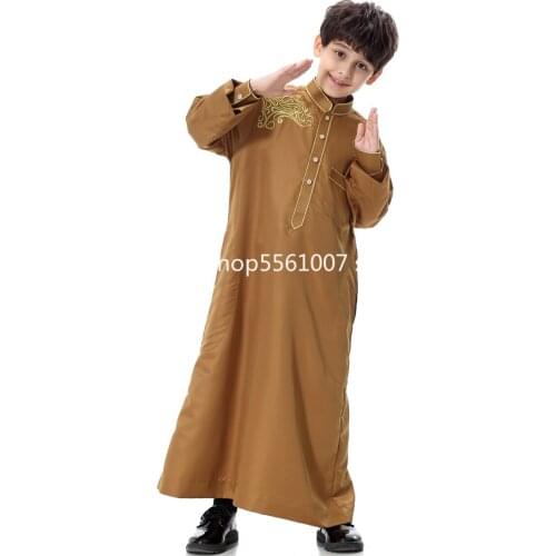 Eid Boy Children Abaya Dubai Kaftan Oman Arabic Qatar Muslim Kids Robe Caftan Ramadan Ropa Musulmana Hombre Islamic Clothing