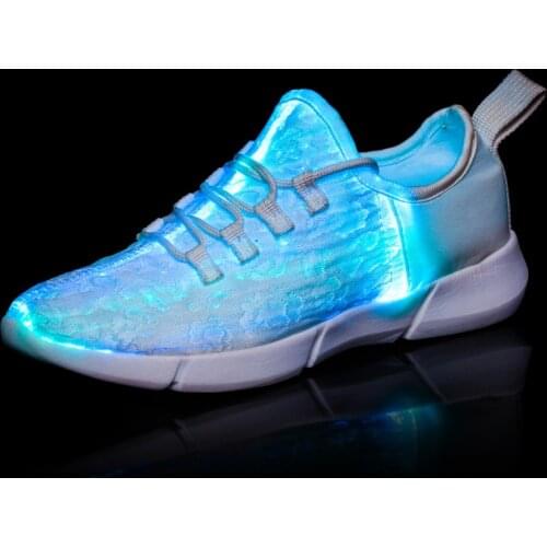 Led Fiber Optic Shoes for Girls Boys Men Women USB Recharge Glowing Sneakers Man Light Up New Summer Shoes Size 35-44