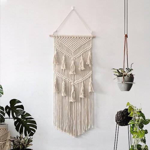 Macrame Wall Hanging Home Decoration Accessories Feathered Decoration Car Wall Hanging Decor Hand-woven Tapestry Wall Hanging