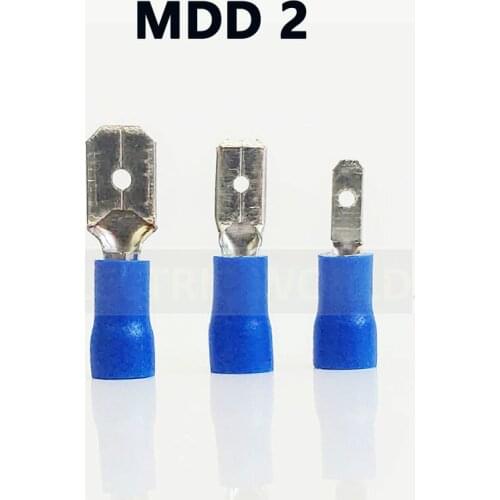 MDD2 series 100PCS/Bag Insulated male disconnector Cable Connector wire terminals pre-insulating terminals Female terminals