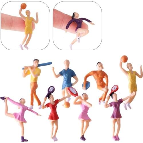 3.8cm Miniature Sport Figures Diorama Doll People for Building Railway Street Scene Train Model Ornament