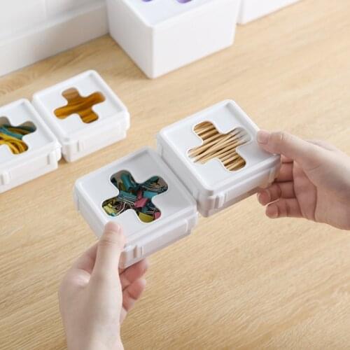 Multifunctional Drawer Classified Cross Visual Storage Box Combined With Desktop Sundries Garbage Plastic Lid Kitchen Organizer