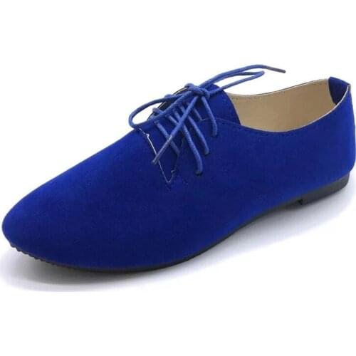 2019 New Candy Color Women Shoes Plus Size Flats Shoes Woman Lace-up Spring Autumn Ladies Shoes Zapatos Mujer Size 41 42 XKD1117